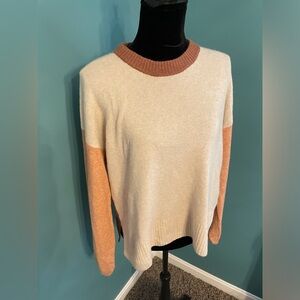 Madewell Colorblock Oversize Wool Blend Sweater with Blouson Sleeves Size S